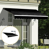Motorised Outdoor Folding Arm Awning Retractable Sunshade Canopy Black 3.0m x 2.5m - Top-Down View
