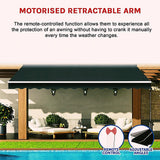 Motorised Outdoor Folding Arm Awning Retractable Sunshade Canopy Black 3.0m x 2.5m - Extra Image