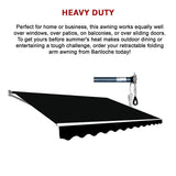 Motorised Outdoor Folding Arm Awning Retractable Sunshade Canopy Black 3.0m x 2.5m - Extra Image