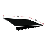 Motorised Outdoor Folding Arm Awning Retractable Sunshade Canopy Black 3.0m x 2.5m - Extra Image