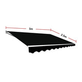 Motorised Outdoor Folding Arm Awning Retractable Sunshade Canopy Black 3.0m x 2.5m - Extra Image
