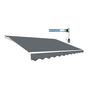 Motorised Outdoor Folding Arm Awning Retractable Sunshade Canopy Grey 4.0m x 2.5m
