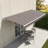 Motorised Outdoor Folding Arm Awning Retractable Sunshade Canopy Grey 4.0m x 2.5m - Close-Up Angle