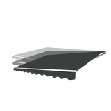 Motorised Outdoor Folding Arm Awning Retractable Sunshade Canopy Grey 4.0m x 2.5m - Rear View