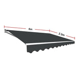 Motorised Outdoor Folding Arm Awning Retractable Sunshade Canopy Grey 4.0m x 2.5m - Extra Image