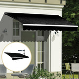 Motorised Outdoor Folding Arm Awning Retractable Sunshade Canopy Black 4.0m x 2.5m - Low Angle