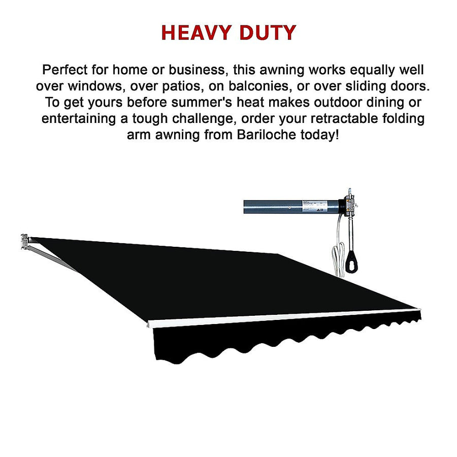 Motorised Outdoor Folding Arm Awning Retractable Sunshade Canopy Black 4.0m x 2.5m, image 9