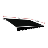 Motorised Outdoor Folding Arm Awning Retractable Sunshade Canopy Black 4.0m x 2.5m - Extra Image