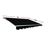 Motorised Outdoor Folding Arm Awning Retractable Sunshade Canopy Black 4.0m x 2.5m - Extra Image
