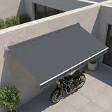 Motorised Outdoor Folding Arm Awning Retractable Sunshade Canopy Grey 4.0m x 3.0m - 45-Degree Angle