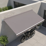 Motorised Outdoor Folding Arm Awning Retractable Sunshade Canopy Grey 4.0m x 3.0m - Close-Up Angle