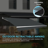 Motorised Outdoor Folding Arm Awning Retractable Sunshade Canopy Grey 4.0m x 3.0m - Rear View