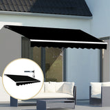 Motorised Outdoor Folding Arm Awning Retractable Sunshade Canopy Black 4.0m x 3.0m - Top-Down View