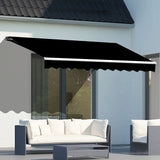 Motorised Outdoor Folding Arm Awning Retractable Sunshade Canopy Black 4.0m x 3.0m - Front View