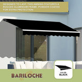 Motorised Outdoor Folding Arm Awning Retractable Sunshade Canopy Black 4.0m x 3.0m - Close-Up Angle