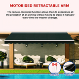 Motorised Outdoor Folding Arm Awning Retractable Sunshade Canopy Black 4.0m x 3.0m - Extra Image