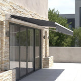 Motorised Outdoor Folding Arm Awning Retractable Sunshade Canopy Grey 5.0m x 2.5m - Front View