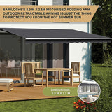 Motorised Outdoor Folding Arm Awning Retractable Sunshade Canopy Grey 5.0m x 2.5m - Extra Image