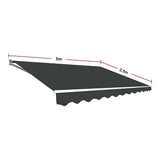 Motorised Outdoor Folding Arm Awning Retractable Sunshade Canopy Grey 5.0m x 2.5m - Extra Image