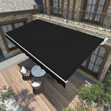 Motorised Outdoor Folding Arm Awning Retractable Sunshade Canopy Black 5.0m x 2.5m - Close-Up Angle