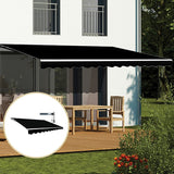 Motorised Outdoor Folding Arm Awning Retractable Sunshade Canopy Black 5.0m x 2.5m - 45-Degree Angle