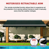 Motorised Outdoor Folding Arm Awning Retractable Sunshade Canopy Black 5.0m x 2.5m - Extra Image