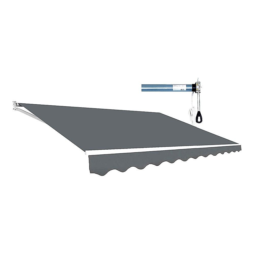 Motorised Outdoor Folding Arm Awning Retractable Sunshade Canopy Grey 5.0m x 3.0m