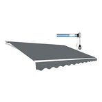 Motorised Outdoor Folding Arm Awning Retractable Sunshade Canopy Grey 5.0m x 3.0m
