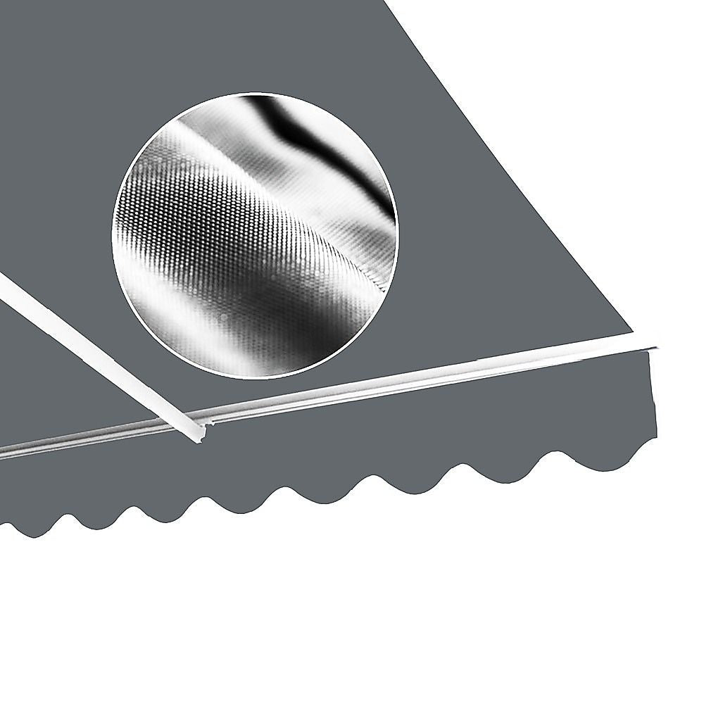 Motorised Outdoor Folding Arm Awning Retractable Sunshade Canopy Grey 5.0m x 3.0m