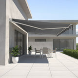 Motorised Outdoor Folding Arm Awning Retractable Sunshade Canopy Grey 5.0m x 3.0m - Close-Up Angle