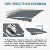 Motorised Outdoor Folding Arm Awning Retractable Sunshade Canopy Grey 5.0m x 3.0m - Extra Image