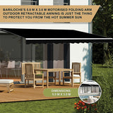 Motorised Outdoor Folding Arm Awning Retractable Sunshade Canopy Black 5.0m x 3.0m - Extra Image