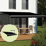 Motorised Outdoor Folding Arm Awning Retractable Sunshade Canopy Black 5.0m x 3.0m - Top-Down View