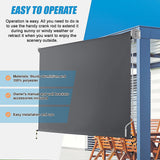 Retractable Straight Drop Roll Down Awning Garden Patio Screen 2.1X2.5M - Rear View