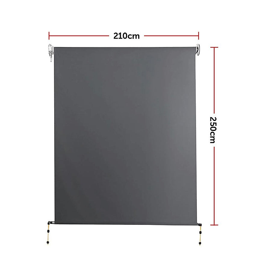 Retractable Straight Drop Roll Down Awning Garden Patio Screen 2.1X2.5M, image 11