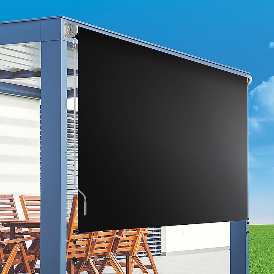 Retractable Straight Drop Roll Down Awning Garden Patio Screen 2.1X2.5M, image 2