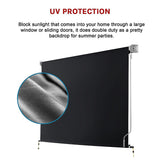 Retractable Straight Drop Roll Down Awning Garden Patio Screen 2.1X2.5M - Rear View