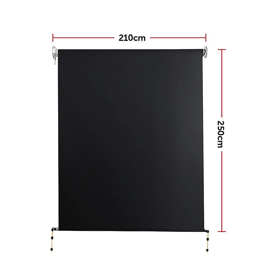 Retractable Straight Drop Roll Down Awning Garden Patio Screen 2.1X2.5M, image 7