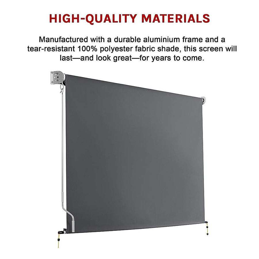 Retractable Straight Drop Roll Down Awning Garden Patio Screen 3.0X2.5M, image 12