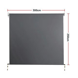 Retractable Straight Drop Roll Down Awning Garden Patio Screen 3.0X2.5M - Extra Image