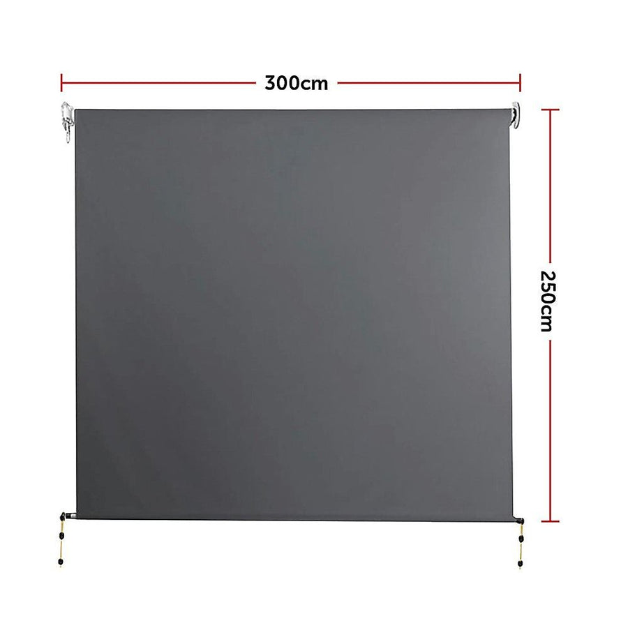 Retractable Straight Drop Roll Down Awning Garden Patio Screen 3.0X2.5M, image 13