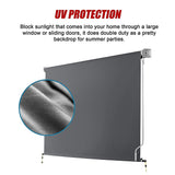 Retractable Straight Drop Roll Down Awning Garden Patio Screen 3.0X2.5M - Close-Up Angle