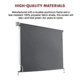 Retractable Straight Drop Roll Down Awning Garden Patio Screen 3.0X2.5M - Extra Image