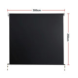 Retractable Straight Drop Roll Down Awning Garden Patio Screen 3.0X2.5M - Close-Up Angle