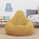Jumbo Cord Beanbag Chair Cover Unfilled Large Bean Bag - Mustard - Side View