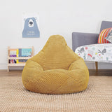 Jumbo Cord Beanbag Chair Cover Unfilled Large Bean Bag - Mustard - Front View