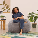 Jumbo Cord Beanbag Chair Cover Unfilled Large Bean Bag - Grey - Front View