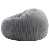 Jumbo Cord Beanbag Chair Cover Unfilled Large Bean Bag - Grey - Top-Down View