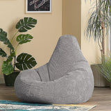 Jumbo Cord Beanbag Chair Cover Unfilled Large Bean Bag - Grey - 45-Degree Angle