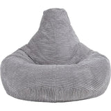 Jumbo Cord Beanbag Chair Cover Unfilled Large Bean Bag - Grey - Rear View